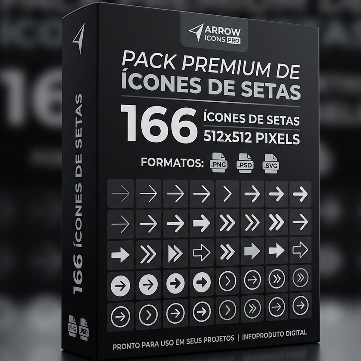 Pack Premium de 166 Ícones de Setas