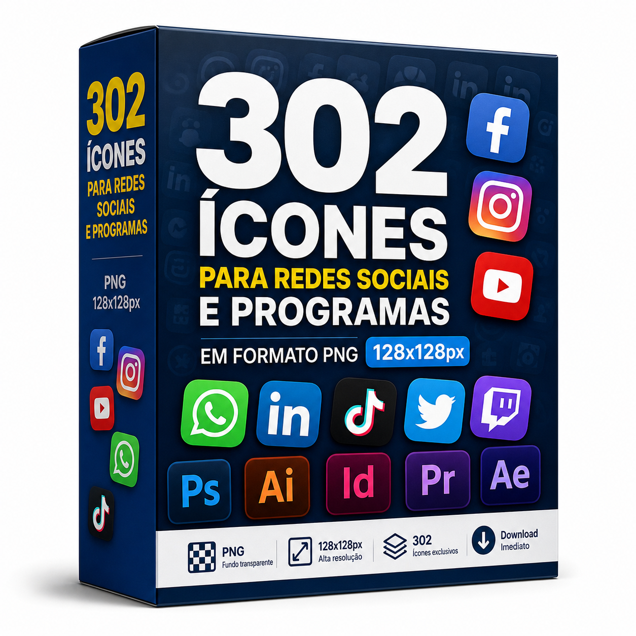302 Ícones para Redes Sociais e Programas